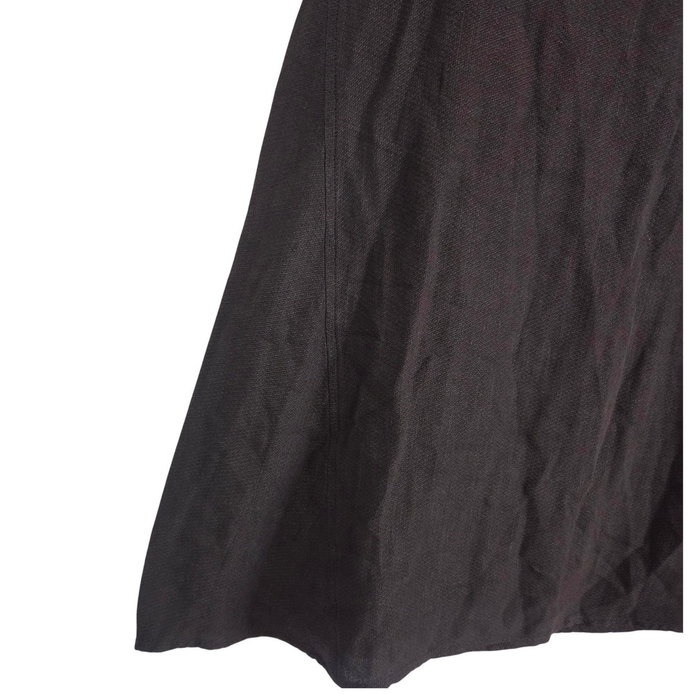 Eileen Fisher‎ Espresso Brown Italian Linen Blend Midi A-Line Skirt Womens Small - Picture 10 of 10